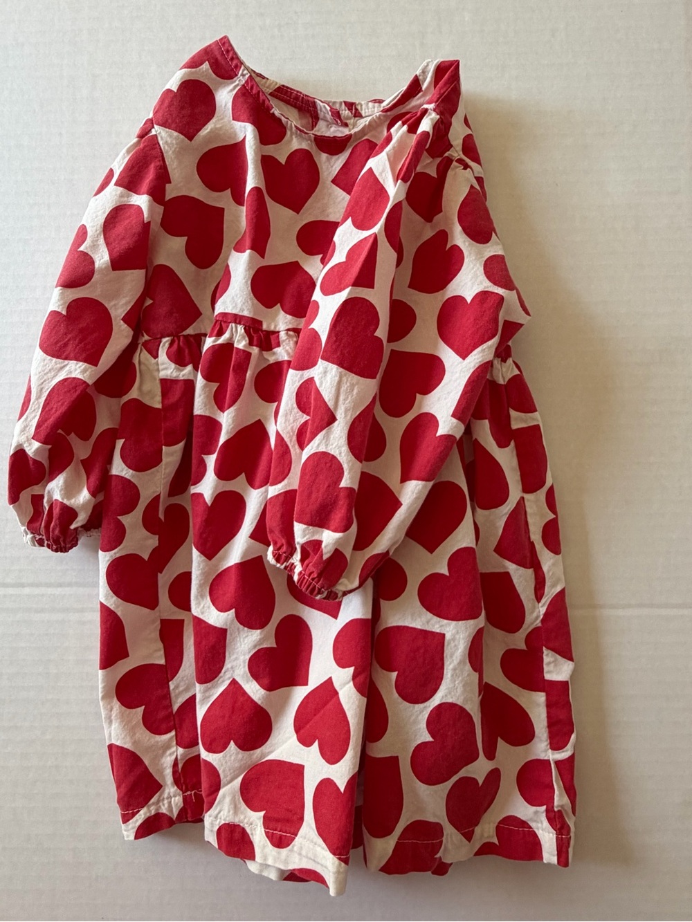 PARTYBÉBÉ Korean Kids Red Heart Print Cotton Dress Size L 3-5Y